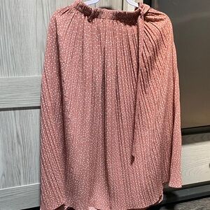Alice Blue Blush Pleated Top with Dots